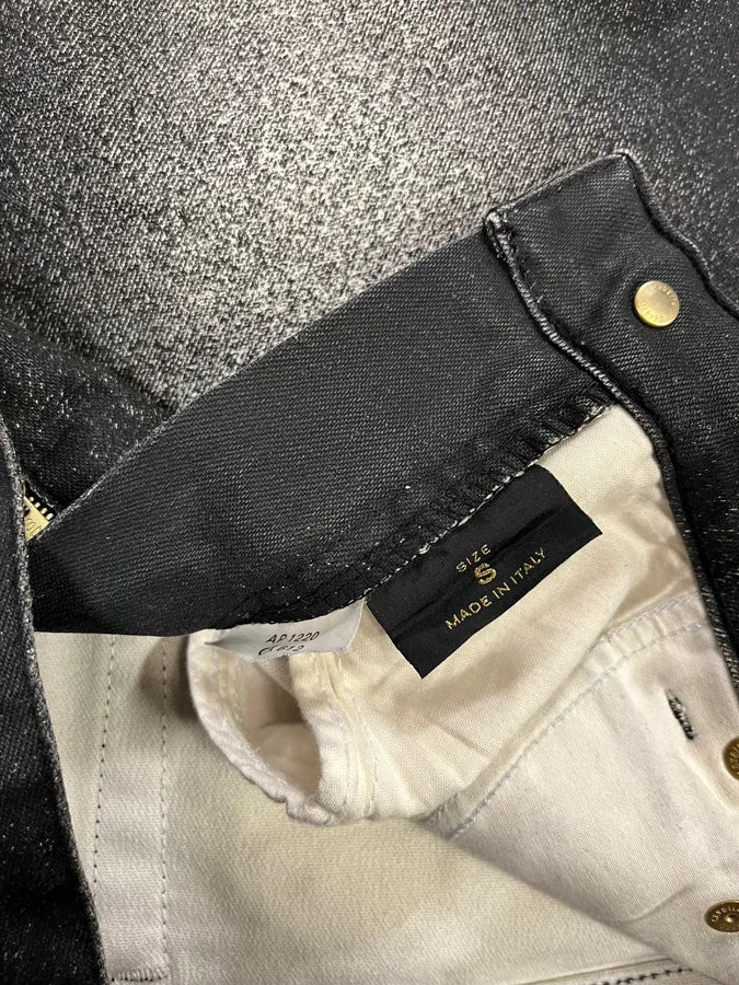 2000s Roberto Cavalli Paint Spray Black & White Pants - Image 12