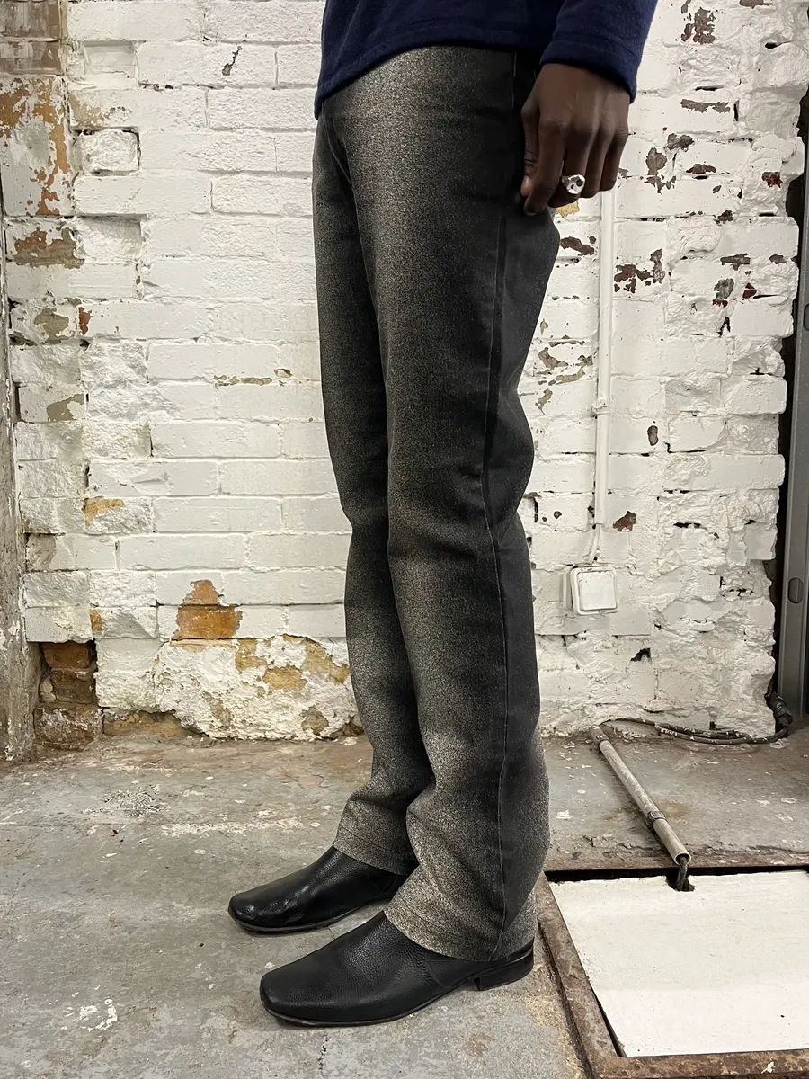 2000s Roberto Cavalli Paint Spray Black & White Pants - Image 2