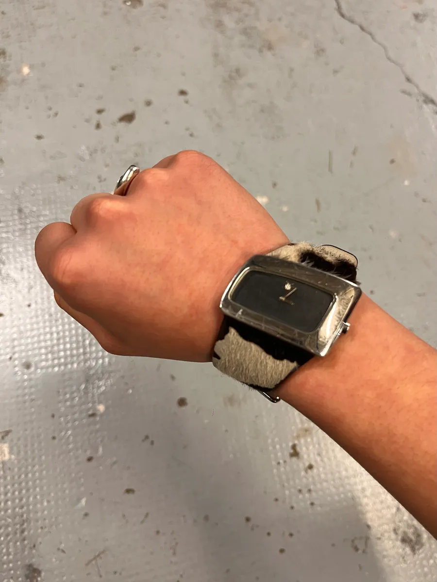 2000s Roberto Cavalli Pony Hair Bracelet Watch - Image 2