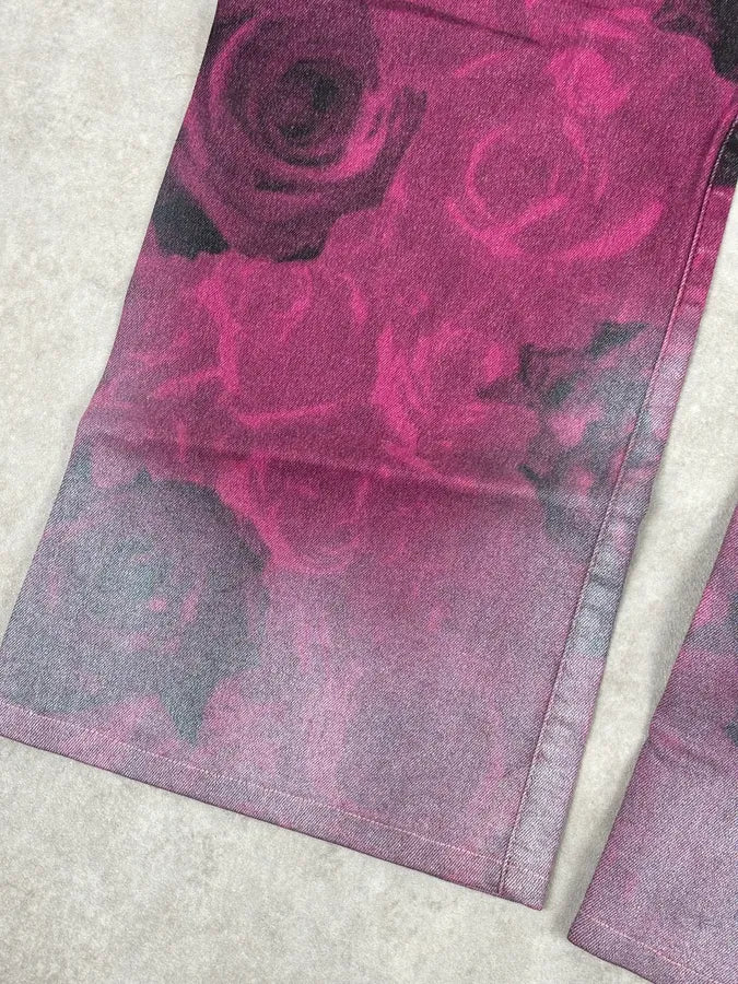 2000s Roberto Cavalli Purple Blossum Floral Pants - Image 11