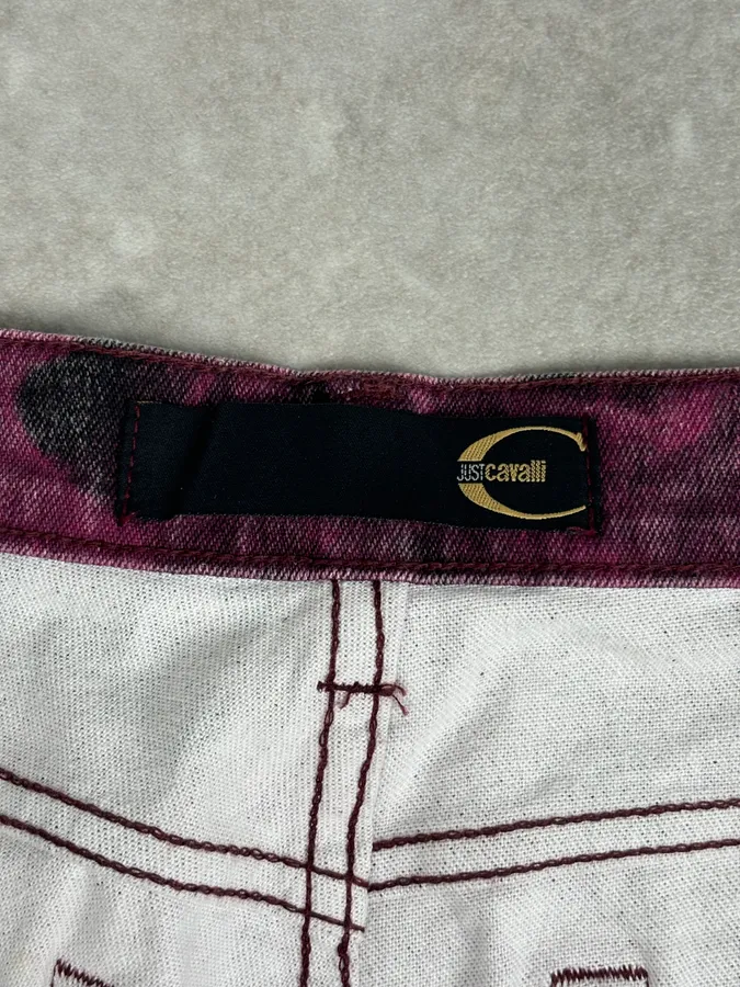 2000s Roberto Cavalli Purple Blossum Floral Pants - Image 12