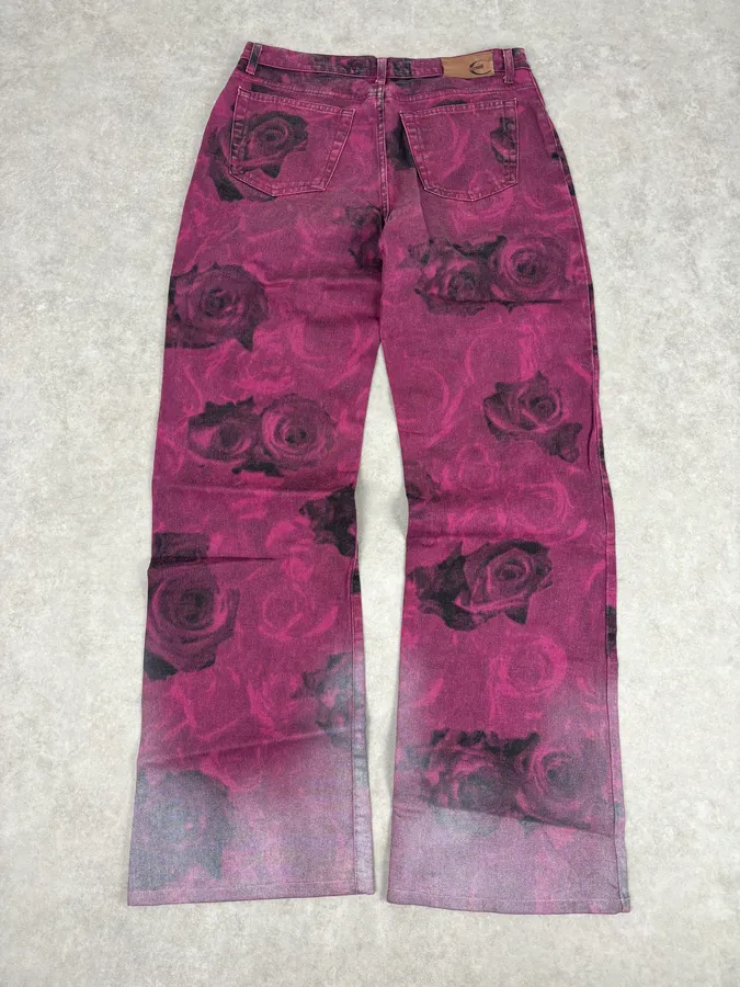 2000s Roberto Cavalli Purple Blossum Floral Pants - Image 6