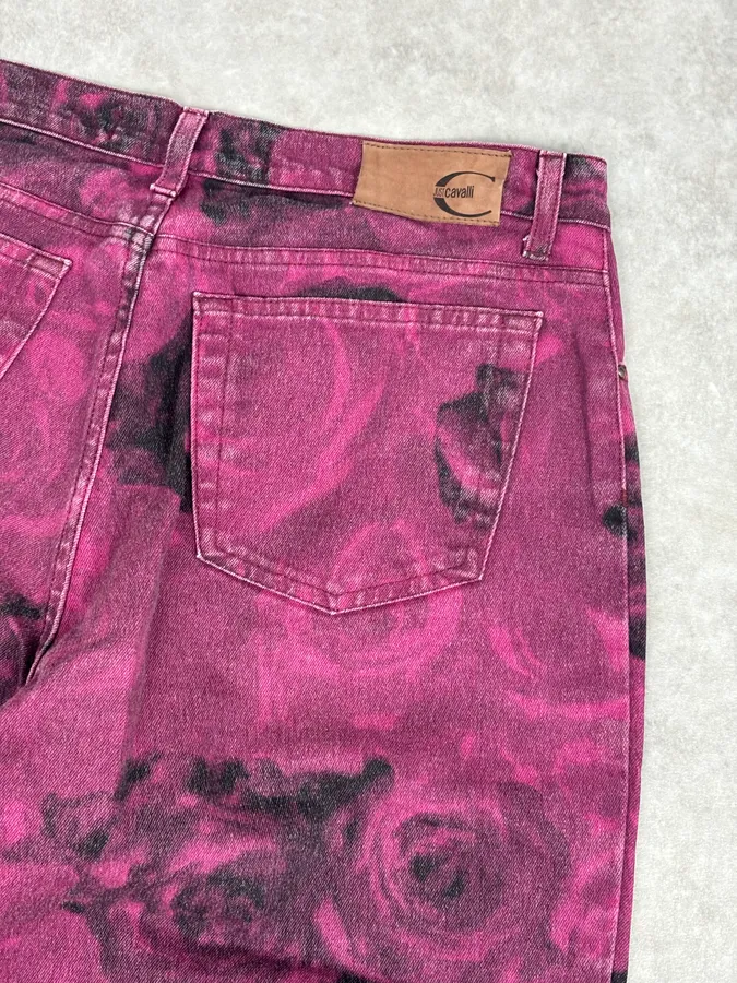 2000s Roberto Cavalli Purple Blossum Floral Pants - Image 8