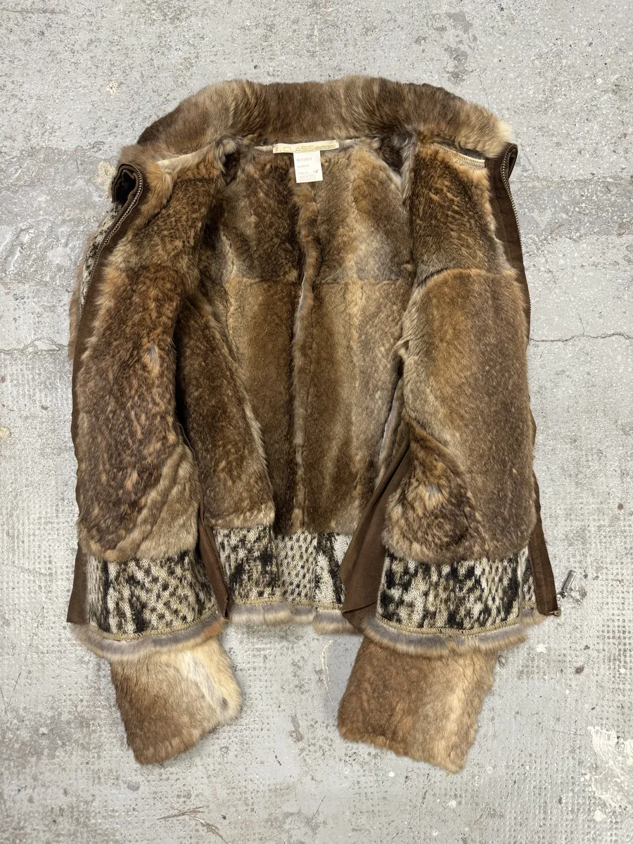 2000s Roberto Cavalli Rabbit Fur Tweed Jacket - Image 9