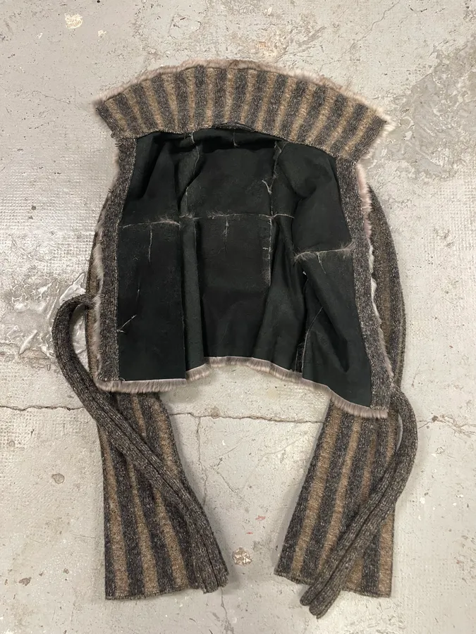 2000s Roberto Cavalli Raccoon Fur Grey Zip-up Jacket - Image 7