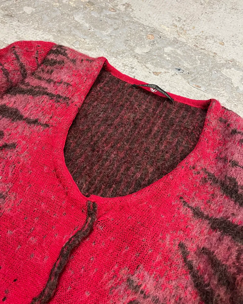 2000s Roberto Cavalli Red Devil Zebra Cardigan - Image 5