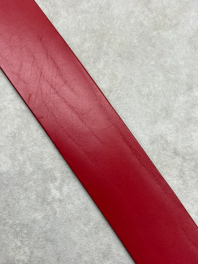 2000s Roberto Cavalli Red Leather Dragon Buckle Belt - Image 7