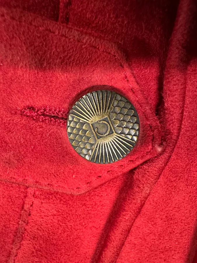 2000s Roberto Cavalli Red Roses Suede Leather Jacket - Image 5