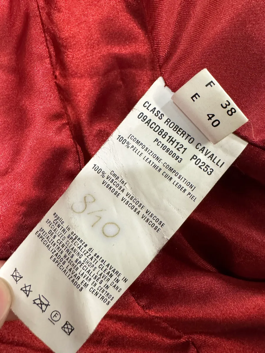 2000s Roberto Cavalli Red Roses Suede Leather Jacket - Image 8