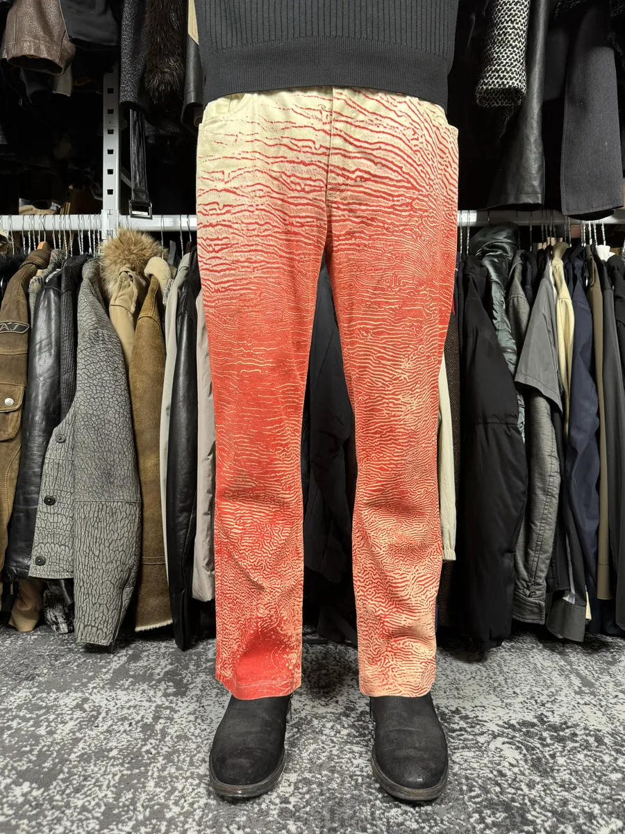 2000s Roberto Cavalli Red & White Coral Pants