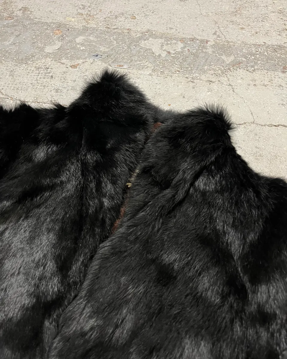 2000s Roberto Cavalli Reversible Black Fur Puffer & Ornament Brown Jacket - Image 11