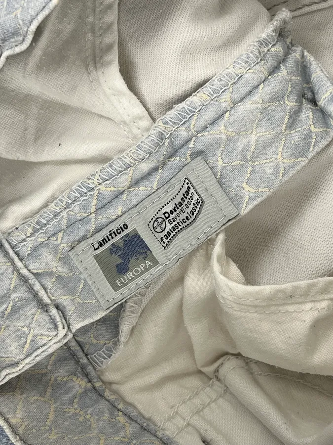 2000s Roberto Cavalli White & Blue Aqua Gradient Pants - Image 12