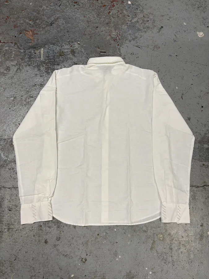 2000s Roberto Cavalli White Signature Laced Shirt - Image 6