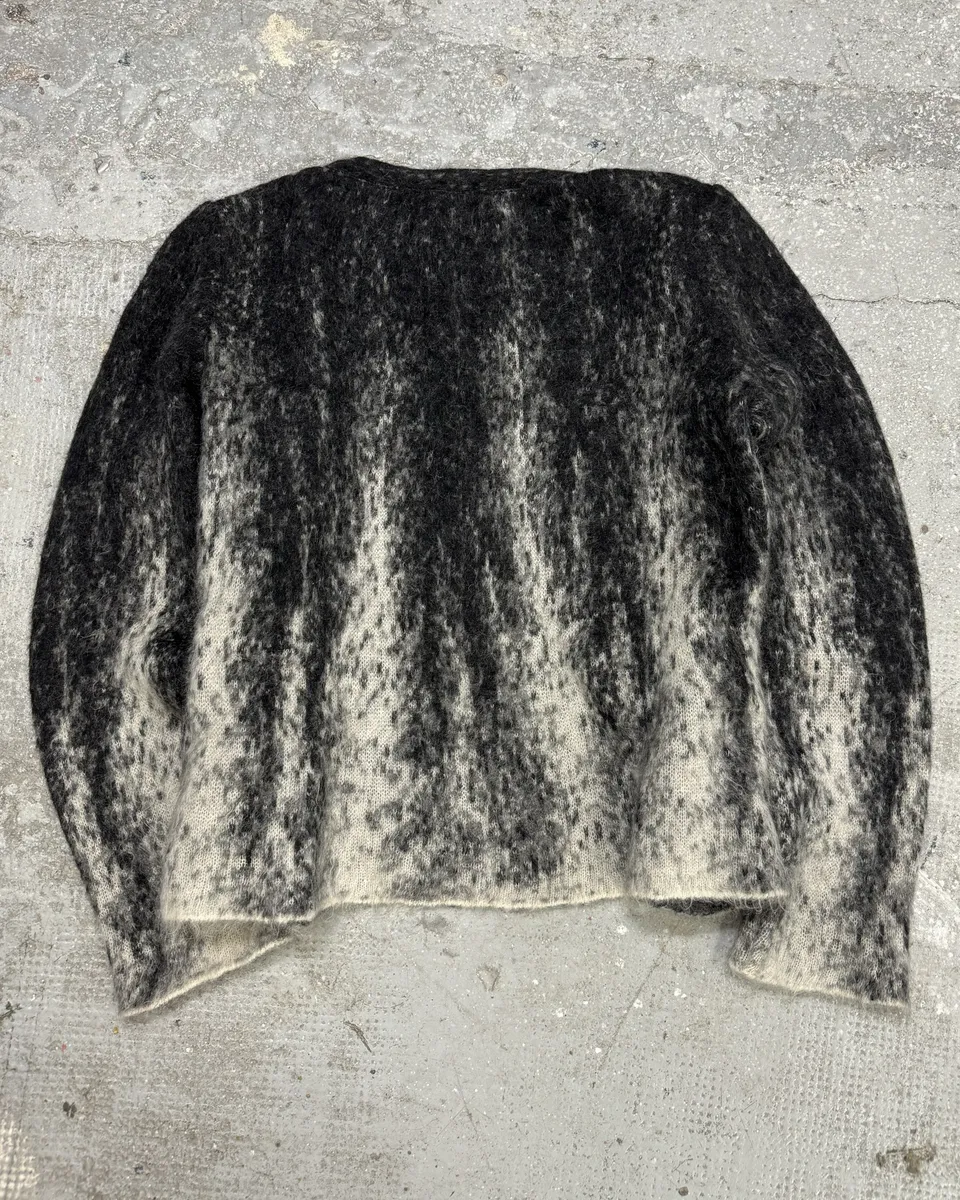 2000s Roberto Cavalli Wool & Mohair Grey Gradient Cardigan - Image 4