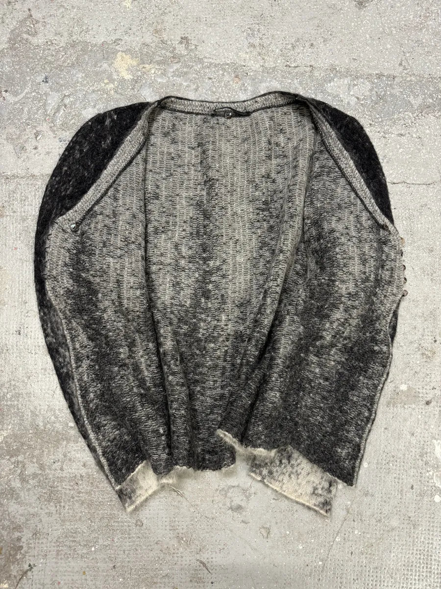 2000s Roberto Cavalli Wool & Mohair Grey Gradient Cardigan - Image 5