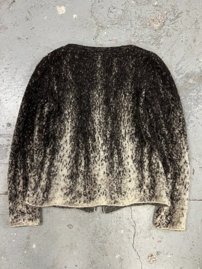 2000s Roberto Cavalli Wool & Mohair Grey Gradient Cardigan - Image 5