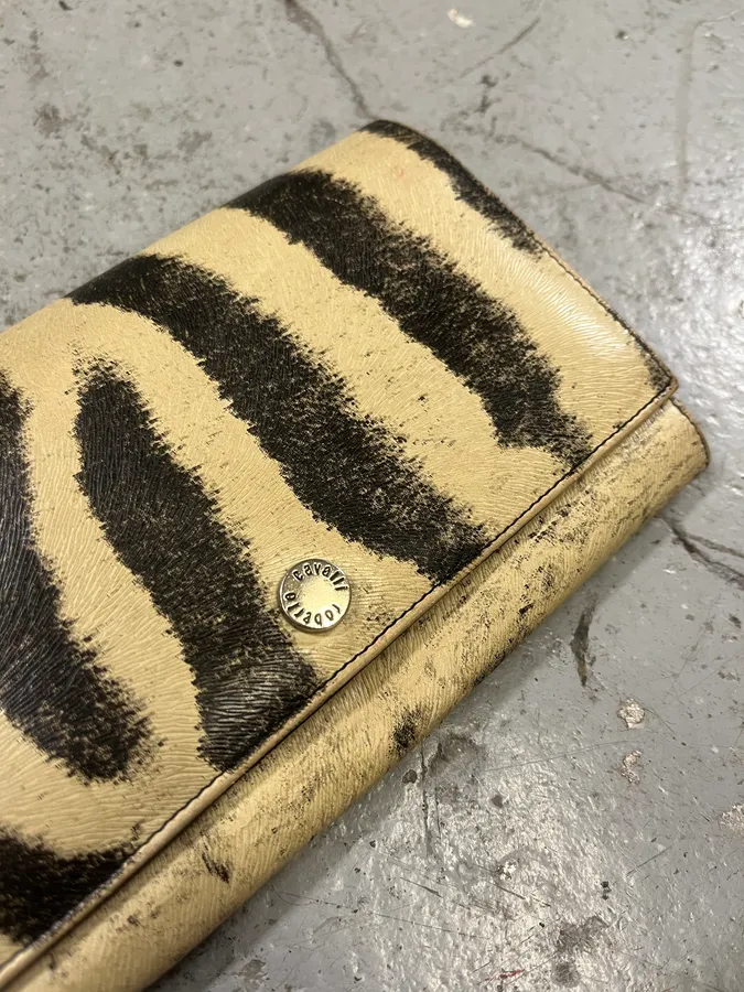 2000s Roberto Cavalli Zebra Leather Wallet - Image 4