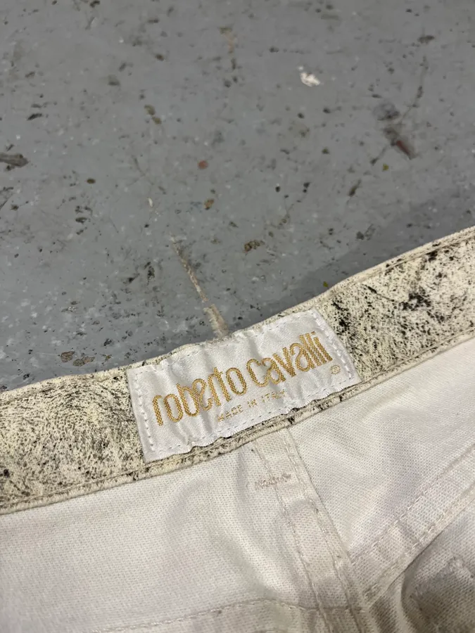 2000s Roberto Cavalli Zebra Marble Pants - Image 11