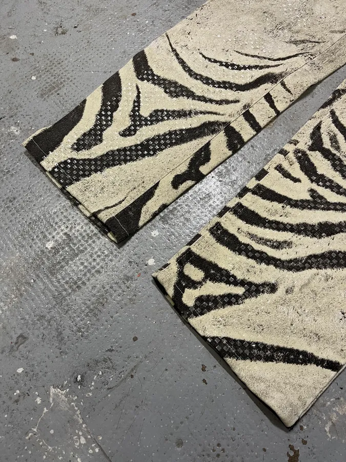 2000s Roberto Cavalli Zebra Marble Pants - Image 7