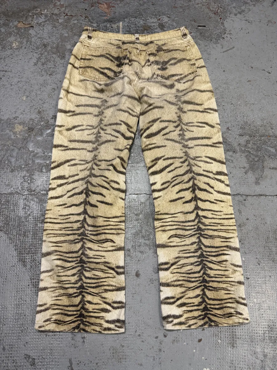 2000s Roberto Cavalli Zebra Savage Beige Pants
