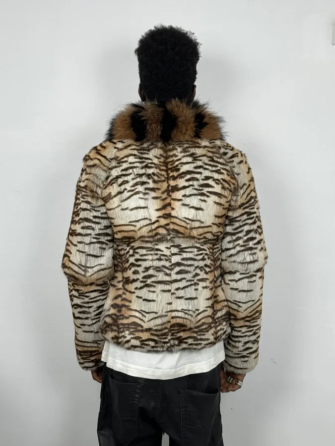 2000s Roberto Cavalli Zebra Savage Fur Zip-up Jacket - Image 2