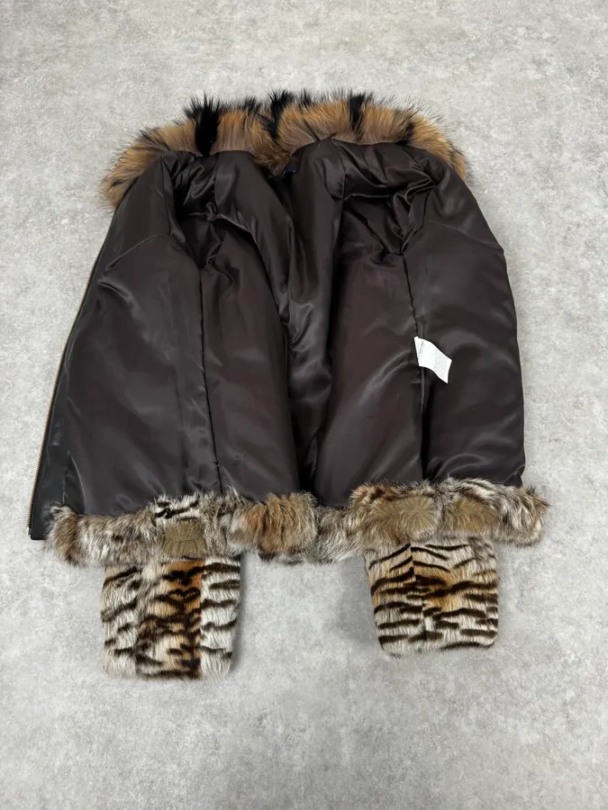 2000s Roberto Cavalli Zebra Savage Fur Zip-up Jacket - Image 7