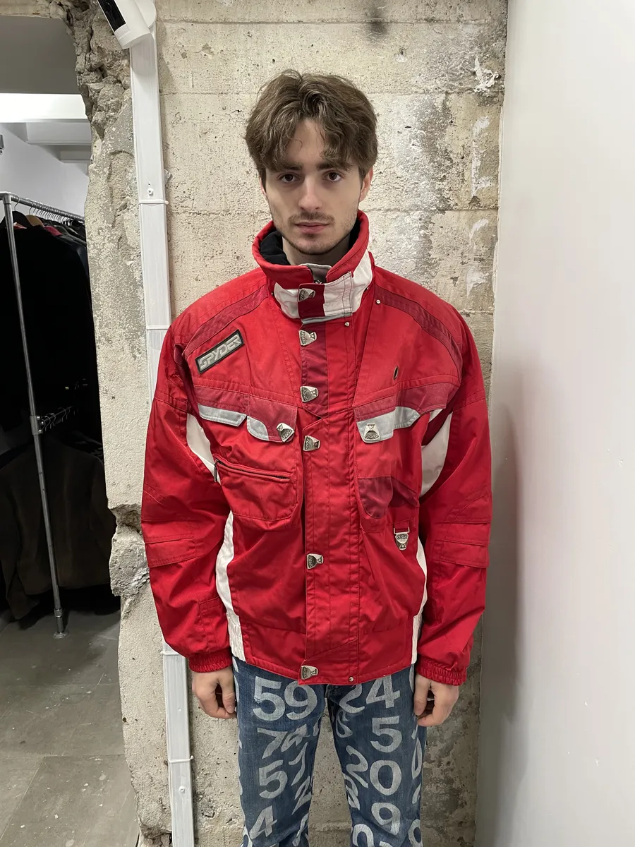 2000s Spyder Red & White Astro Ski Jacket - Image 3