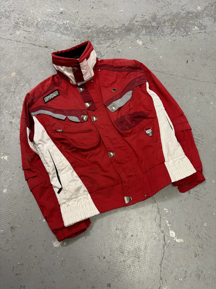 2000s Spyder Red & White Astro Ski Jacket - Image 8