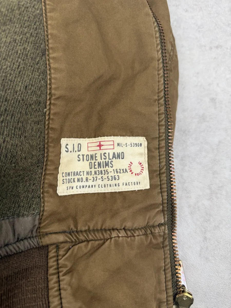 2000s Stone Island Brown Hooded Utility Bomber Jacket - Image 9
