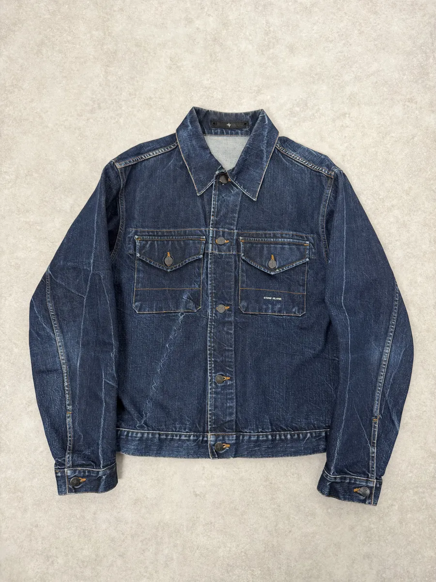 2000s Stone Island Brut Navy Denim Jacket