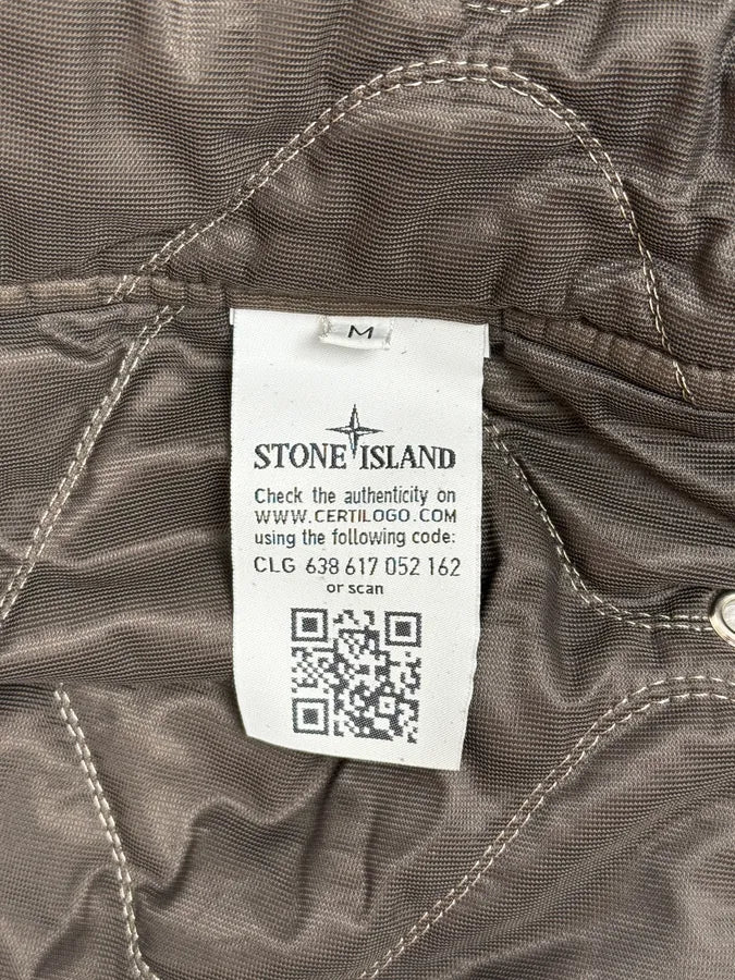 2000s Stone Island Mussola Gommata Brown Bomber Jacket - Image 13