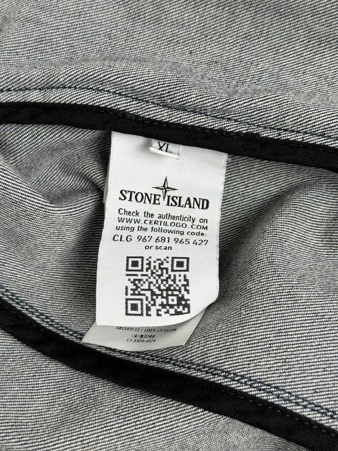 2000s Stone Island Navy Naval Denim Jacket - Image 13