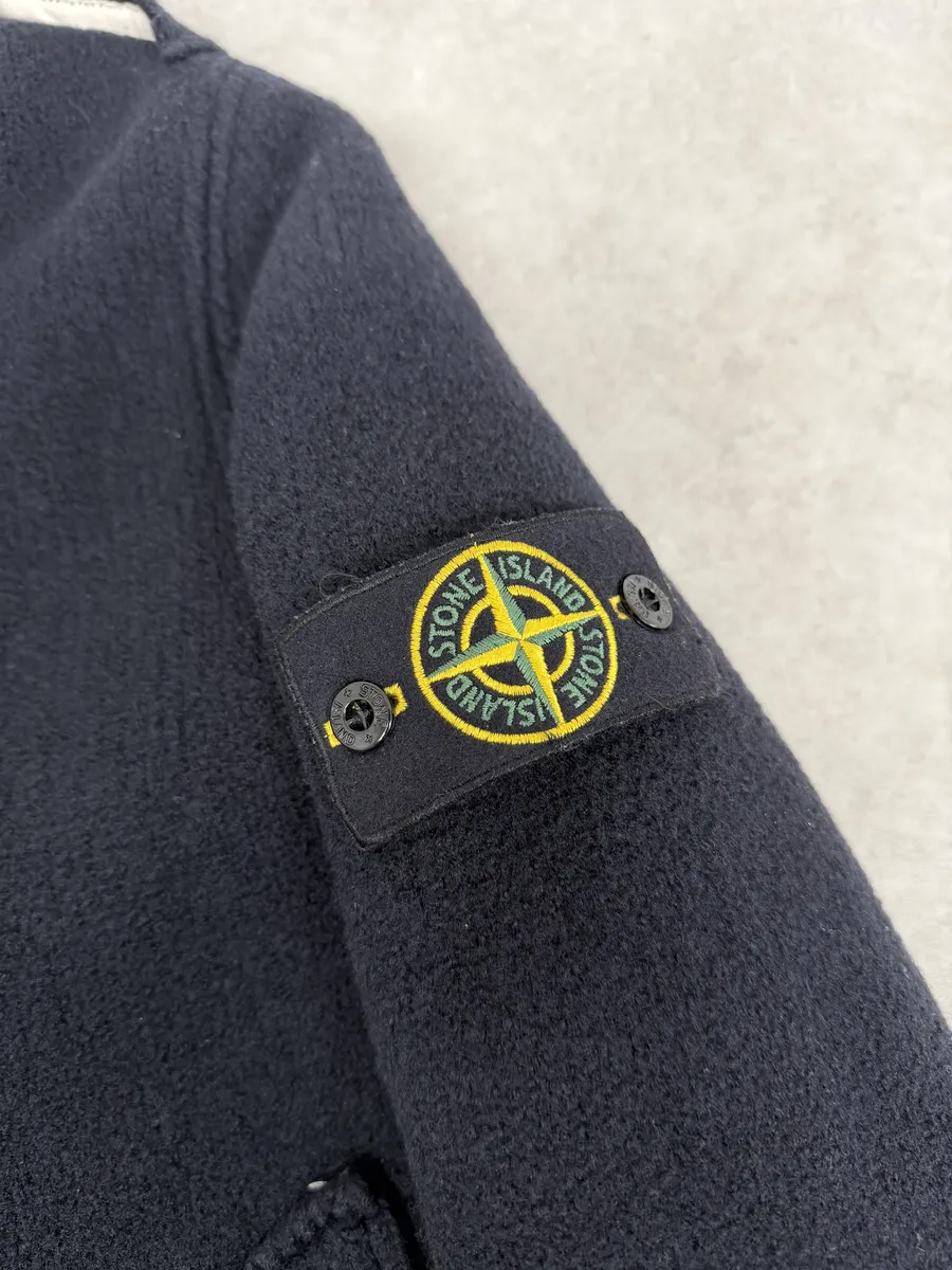 2000s Stone Island Navy Wool Officer Caban Jacket - Image 7