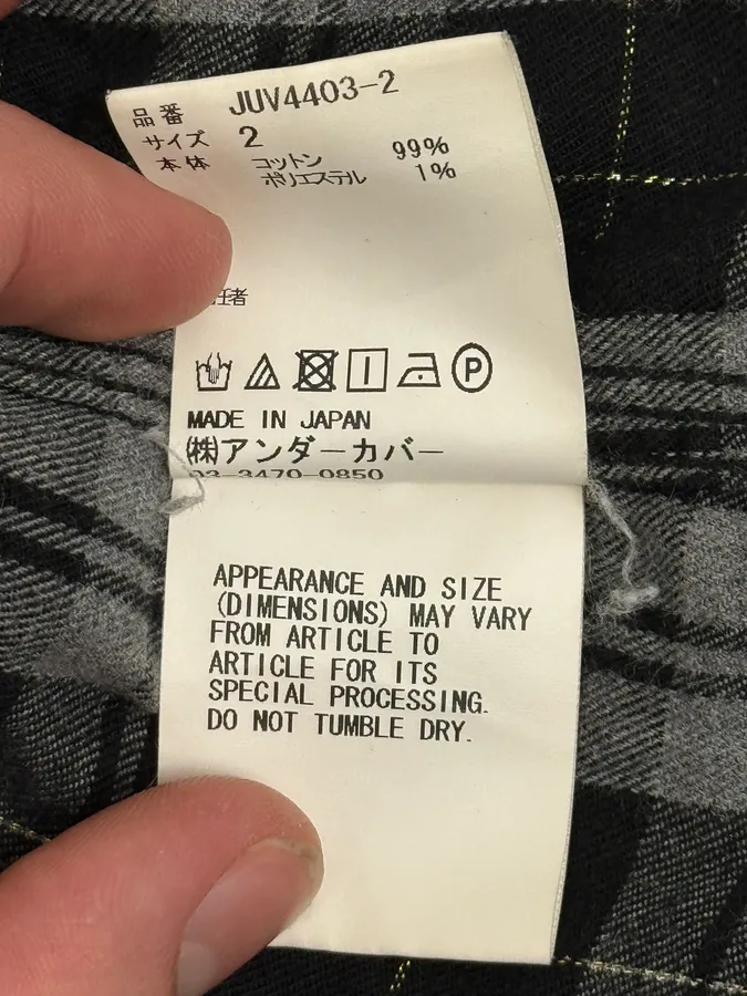 2000s Undercover Tartan Black & Grey Shirt - Image 11