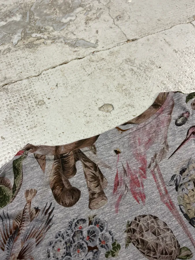 2000s Valentino Biodiversity Animals Grey T-Shirt - Image 7
