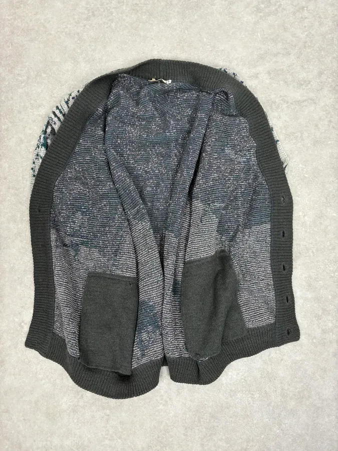 2000s Valentino Forest Hunt Black Wool Cardigan Sweater - Image 7