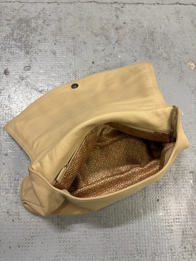 2000s Versace Beige Leather Multicolore Multi-Strap Handle Bag - Image 7