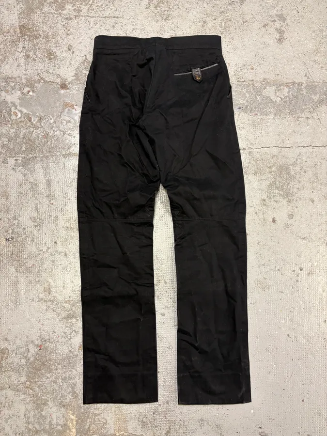 2000s Versace Black Biker Coton & Leather Pants - Image 7