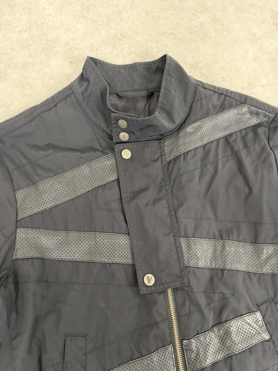2000s Versace Bondage Black Hybrid Jacket - Image 6