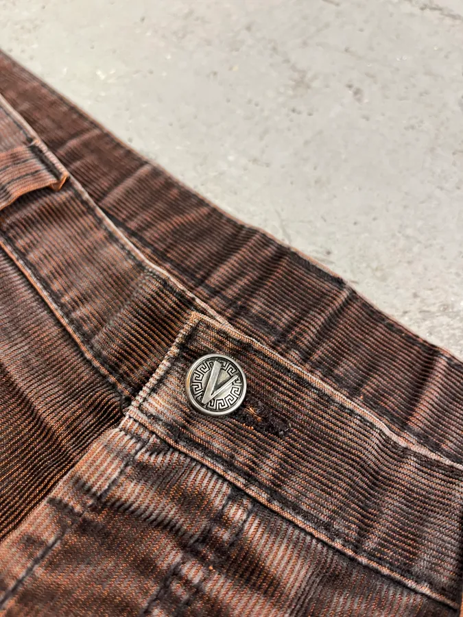 2000s Versace Brown Cozy Velvet Pants - Image 6