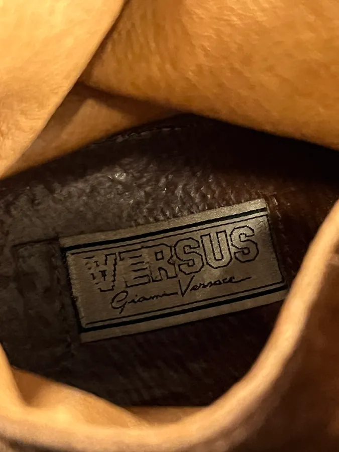 2000s Versace Brown Suede Leather Boots - Image 10