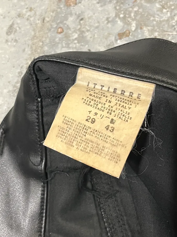 2000s Versace Eco Black Leather Pants - Image 13