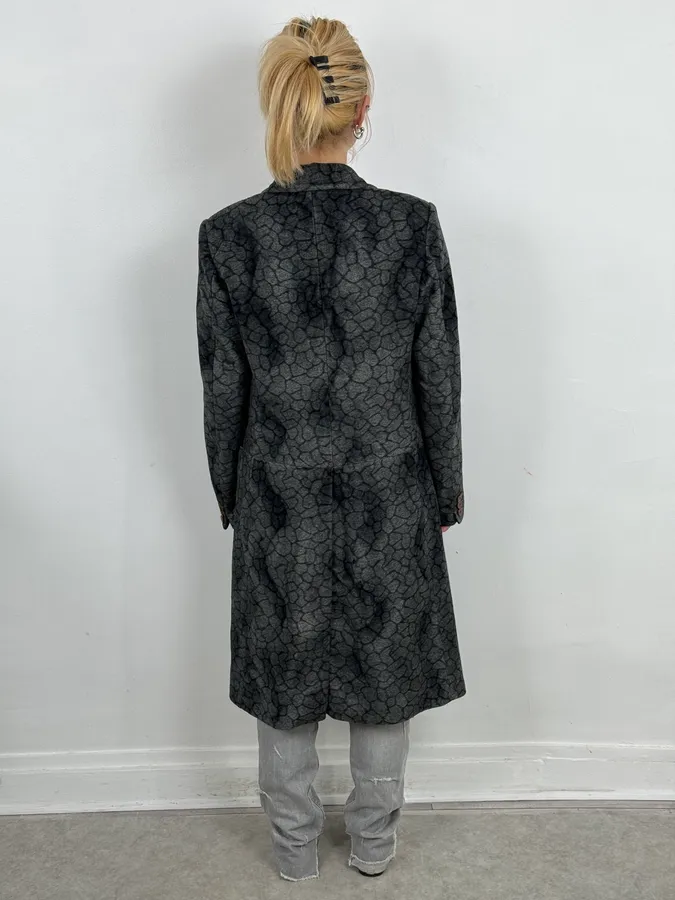 2000s Versace Grey Dark Shell Long Coat - Image 3