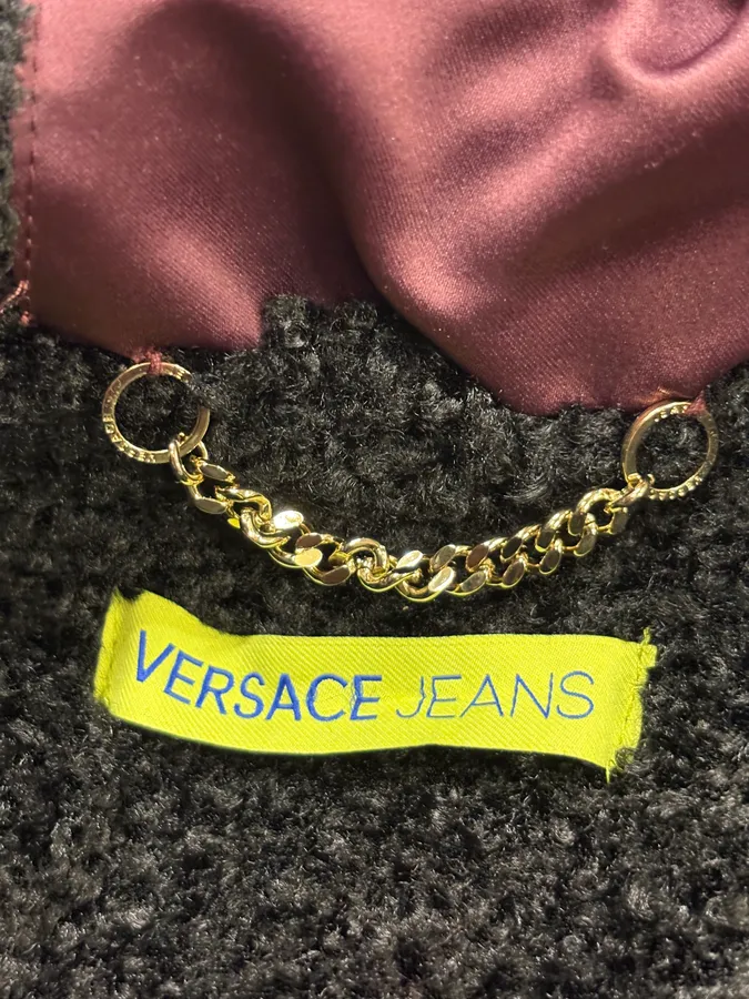 2000s Versace Red Bordeaux Hooded Bomber Jacket - Image 10
