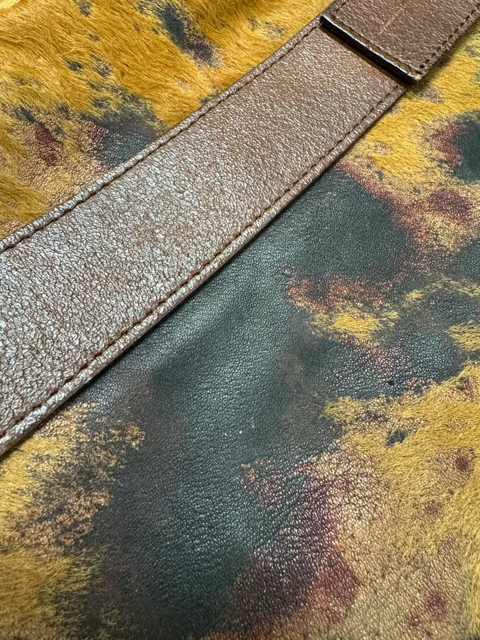 2000s Vintage Pony Hair Cow Leather Handle Bag - Image 6