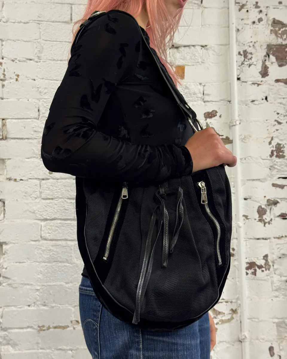 2000s Yves Saint Laurent Black Multi-Zip Shoulder Bag - Image 2