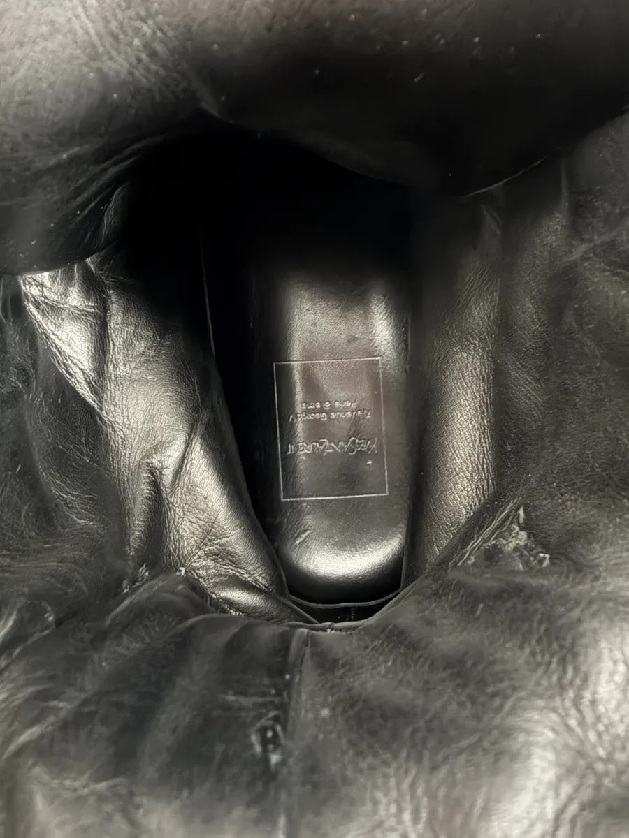 2000s Yves Saint Laurent Black & Pink Leather Boots - Image 7