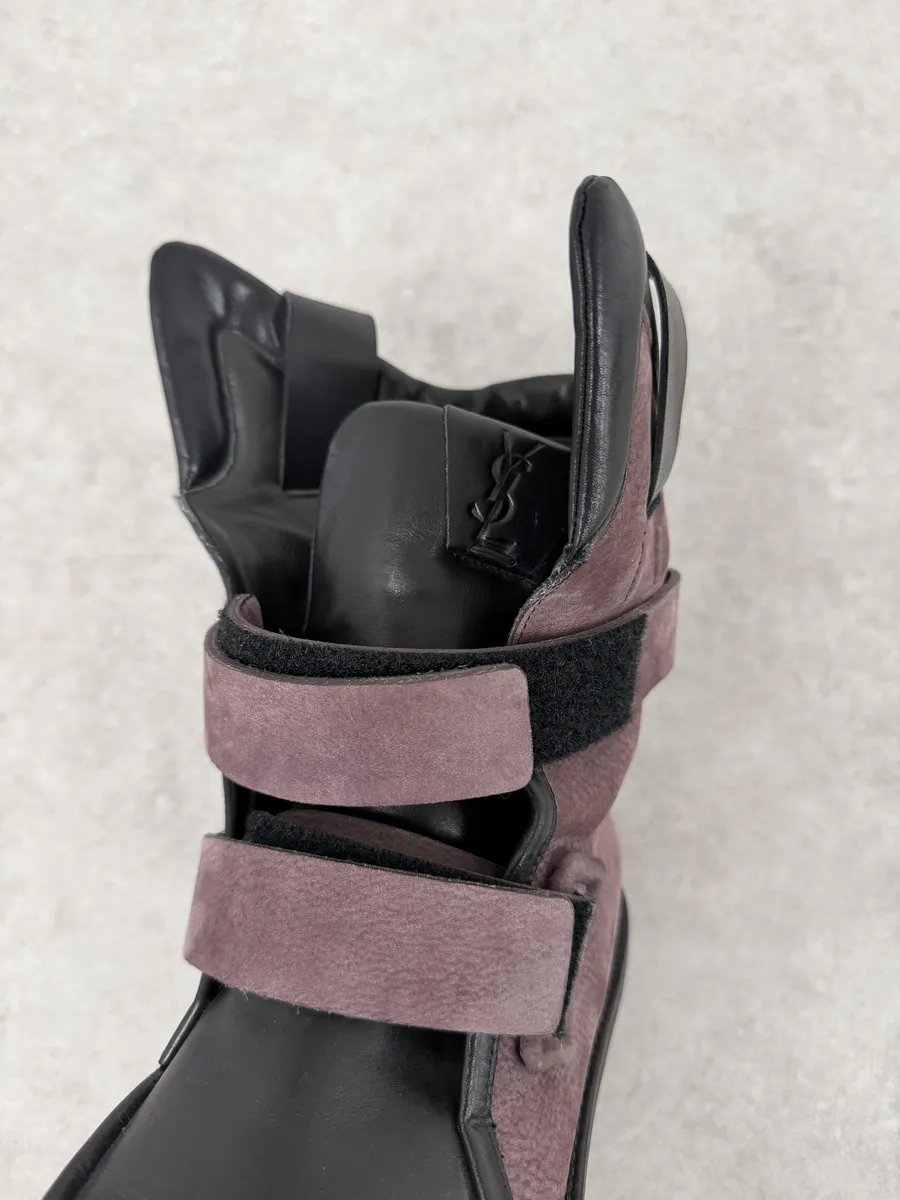 2000s Yves Saint Laurent Black & Pink Leather Boots - Image 8