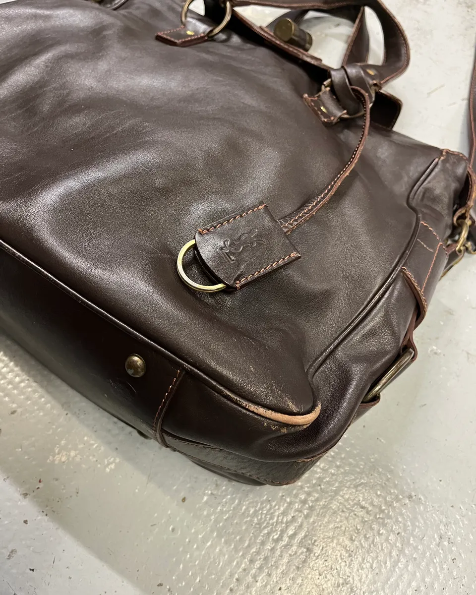 2000s Yves Saint Laurent Brown Leather Handle Bag - Image 6