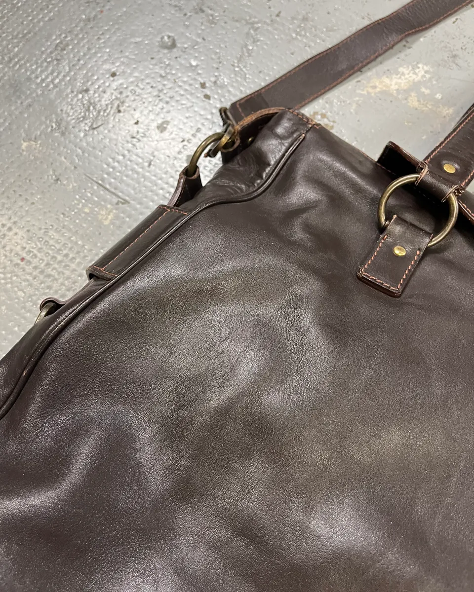 2000s Yves Saint Laurent Brown Leather Handle Bag - Image 7